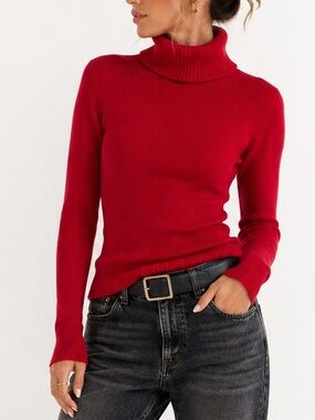 J. Crew Wool Red Turtleneck Sweater
